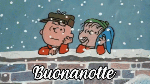 Buonanotte Natalizio Dormi Bene Dolce Notte Nevica Inverno Natale Peanuts GIF - Good Night Sweet Dreams Snow GIFs