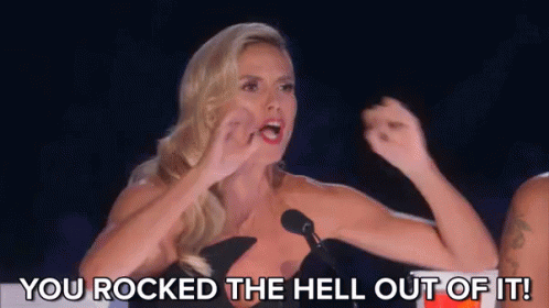 Rocked The Hell Out Of It GIF - Rockedout Heidi Klum Agt GIFs