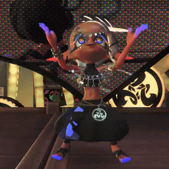 a cartoon character is standing in front of a screen with the letter s on it
