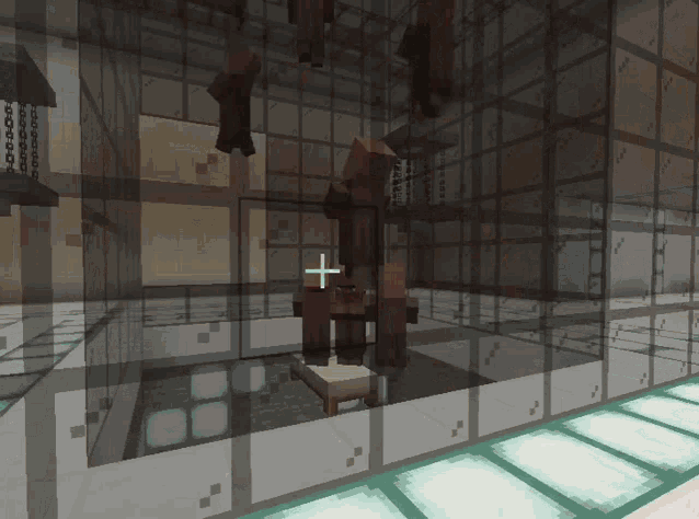 a screenshot of a minecraft game with a cross in the middle of the screen