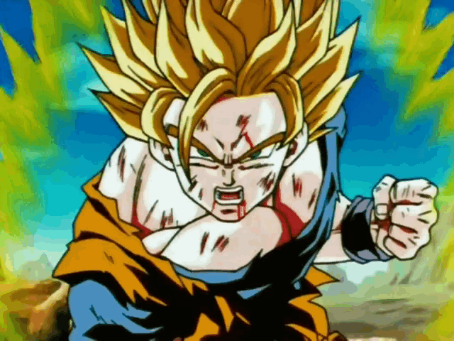 a close up of a cartoon character with a yellow hair