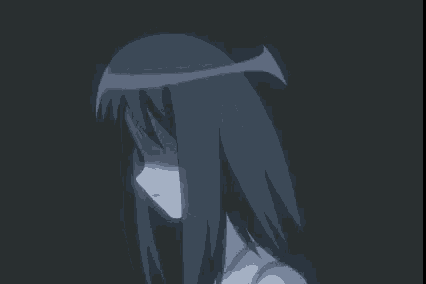 a close up of a cartoon girl 's face with a serious look on her face .