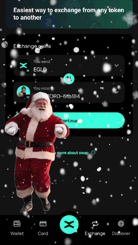 a screenshot of a app that says ' easiest way to exchange from any token to another ' on it