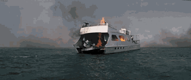 a boat with the number 44 on the side