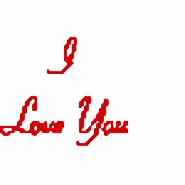 a white background with the words i love you written in red
