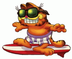 Garfield Surfing GIF - Garfield Surfing Surfs Up GIFs