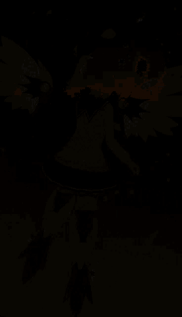 a cartoon of a girl with wings on her arms