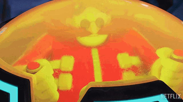 a cartoon character from netflix is in a yellow bubble