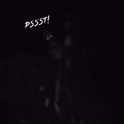 a black background with the word pssst written on it