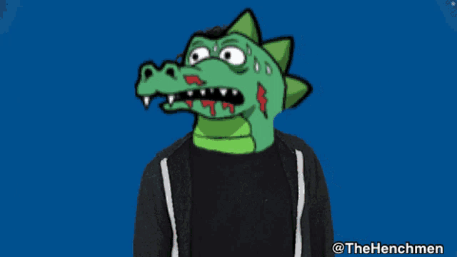 a cartoon of a crocodile with the words no no no no no behind it