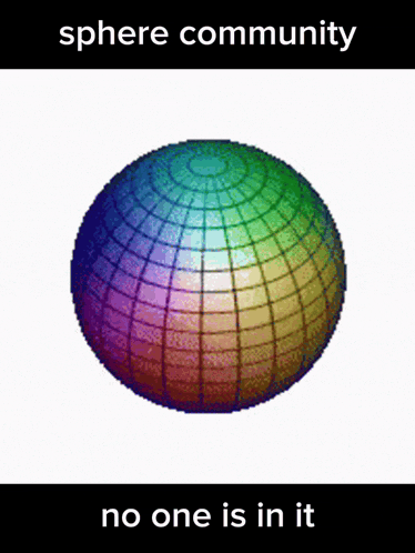 a picture of a sphere with the words sphere community no one is in it