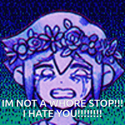 a pixel art of a girl with a flower crown on her head .