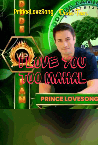 a poster for prince lovesong shows a man in front of a green background