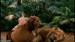 Lion Vs George Of The Jungle Tired GIF - Lion Vs George Of The Jungle Tired George Of The Jungle GIFs