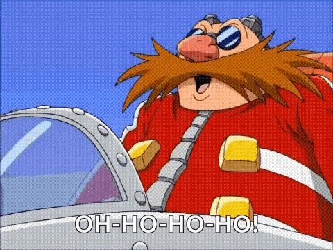 a cartoon character with a mustache and sunglasses is driving a car and saying oh-ho-ho-ho .