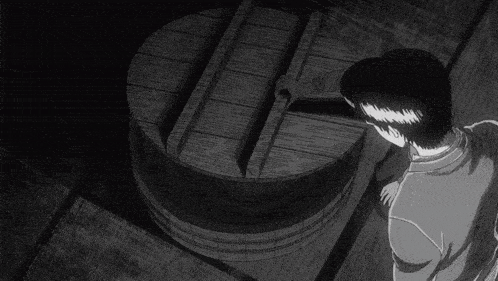 a black and white drawing of a man with the words honey come join me in the spiral below him