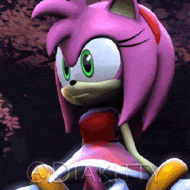 amy rose from sonic the hedgehog is shown in a cartoon