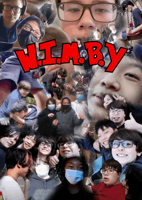 a collage of young people with the word wimby on the bottom