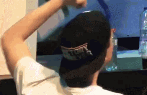 a person wearing a hat that says i love you