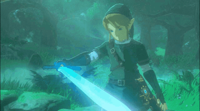 a video game character with a blue sword