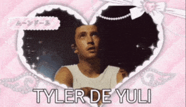 a picture of a man with the name tyler de yuli on it