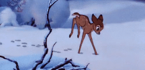 Oops GIF - Bambi Snow Play GIFs