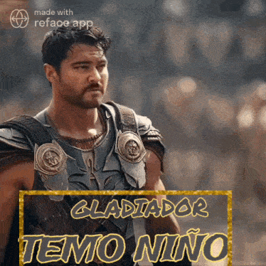 a picture of a gladiator with the name temo nino