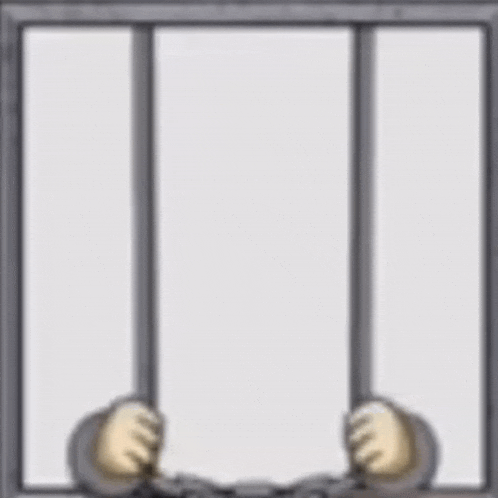 a cartoon of a person in handcuffs behind bars
