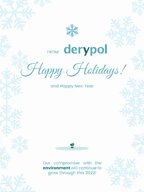 a christmas card with a christmas tree and the words from derypol