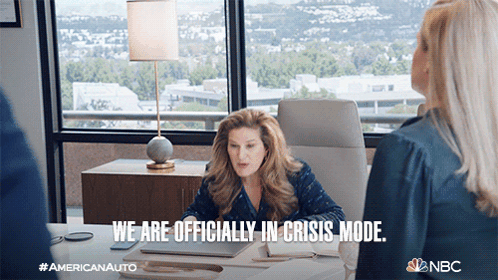 We Are Officially In Crisis Mode Katherine Hastings GIF - We Are Officially In Crisis Mode Katherine Hastings Ana Gasteyer GIFs