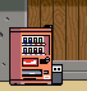 a pixel art drawing of a vending machine that says aaa