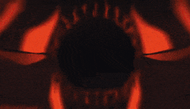 a painting of a red and black background with the letters o and o on it