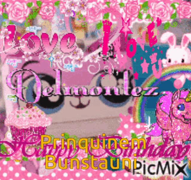 a picture of a unicorn with the name delmontez written on it