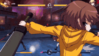 a video game screen shows a girl holding a sword and the number 81 in the upper right corner