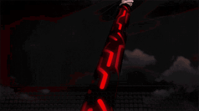 a red bottle with a white arrow pointing to the right