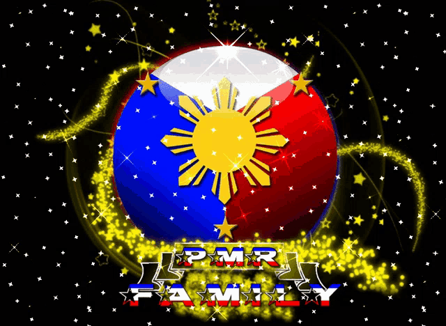 a picture of a globe with the words pmr family on it