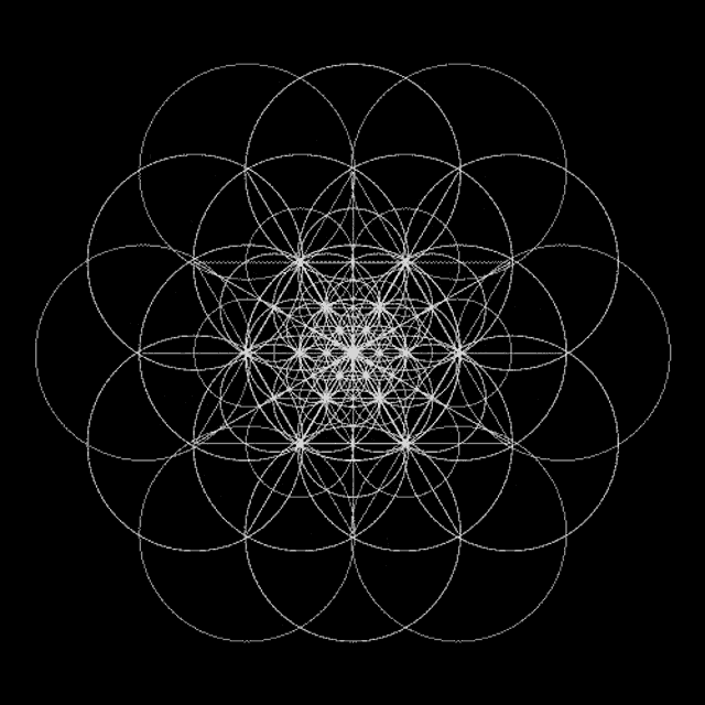 a black background with a white circular pattern in the center