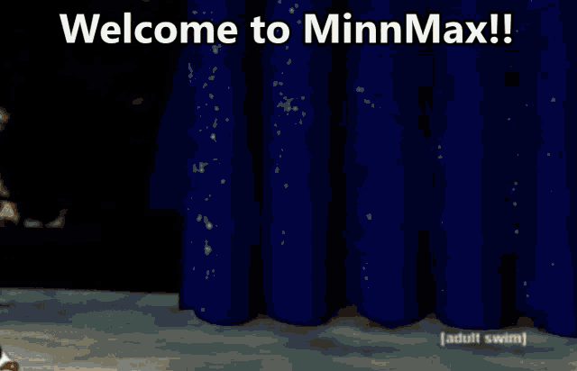 a cartoon character is laying on the floor with the words welcome to minnmax written above him