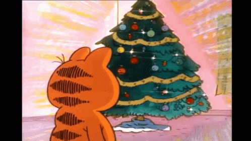 Garfield Christmas Nice Touch GIF - Garfield Christmas Nice Touch Christmas Tree GIFs