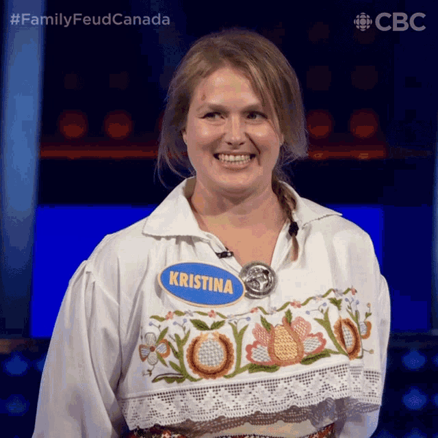Laughing Kristina GIF - Laughing Kristina Family Feud Canada GIFs