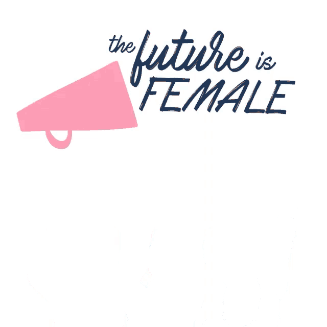 a poster that says the future is female with three people holding up their arms