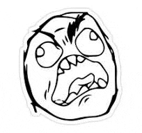 a black and white drawing of an angry face with a sticker on a white background .