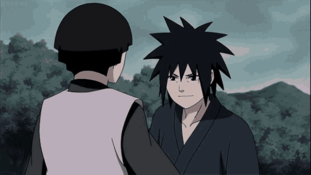 two anime characters are standing next to each other and the word cherry is on the bottom left