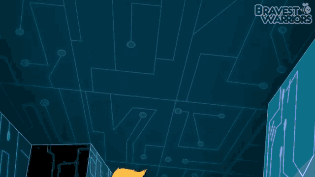 a cartoon of two robots with bravest warriors written on the bottom right