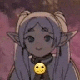 a cartoon girl with a smiley face around her neck .