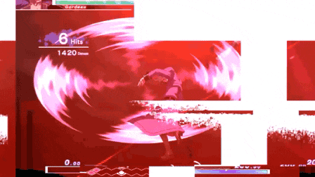 a video game screen shows the number 6 hits 1420