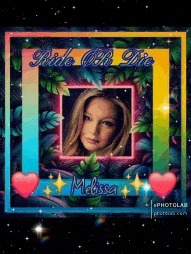 a frame with a picture of a woman and the words ride or die