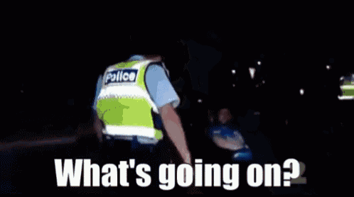 a police officer is talking to a man in a car and the man is asking what 's going on ?