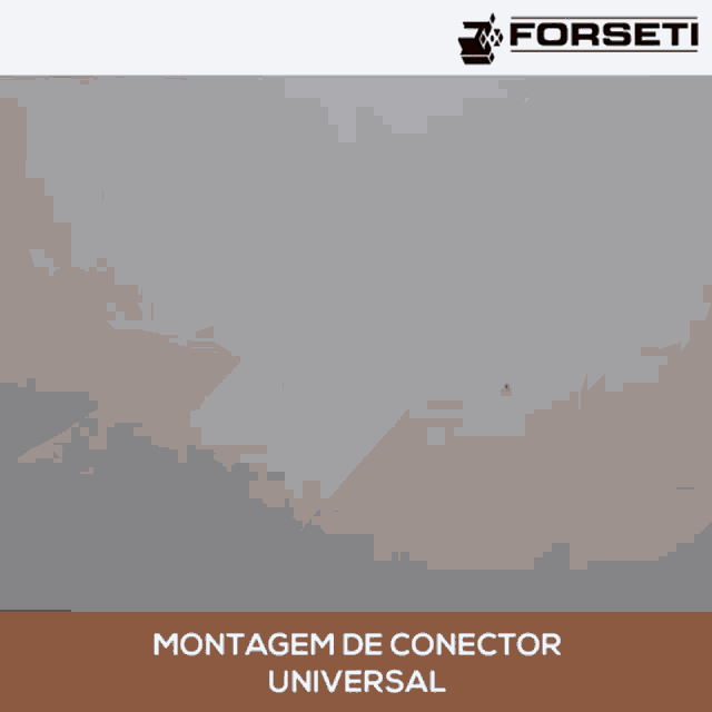 a person is holding a screw in their hand and the words montagem de conector universal are on the bottom of the screen