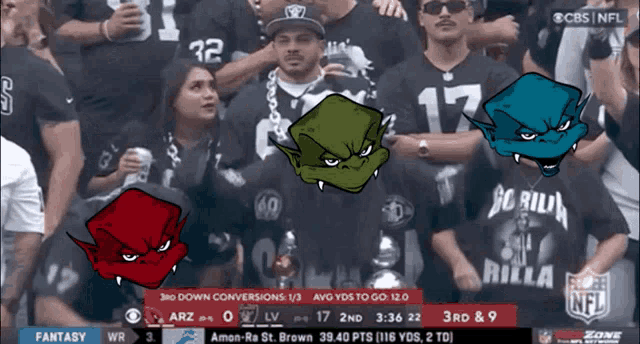 a cbs nfl broadcast of a game between the raiders and the giants